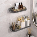 Abja Stylish Bathroom Organiser Without Drill, Pack Of 2 Wall Shelves, Stand With No Drill Self Adhesive, Abs Plastic (Grey)