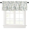 Farmhouse Eucalyptus Leaf Kitchen Curtains Valances for Windows Spring Summer Sage Green Leaves Rod Pocket Valance Window Treatm