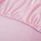 Treely 6 Piece Satin Sheets Full Size Silky Smooth Pink Satin Sheet Set With Deep Pocket, Satin Fitted Sheet, Flat Sheet, 4 Sati