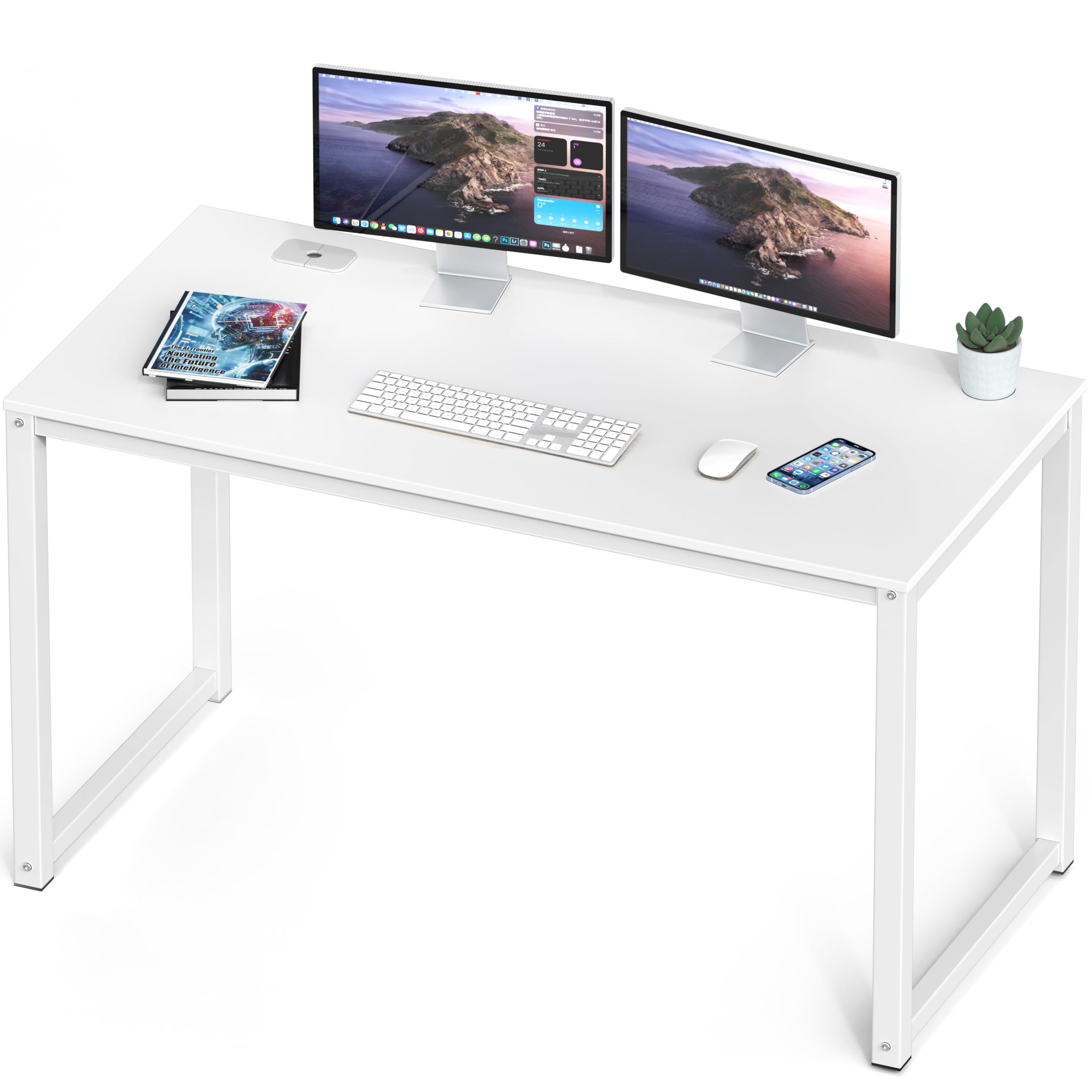 SHW 48-Inch Commercial-Grade Office Computer Desk, White