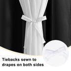 Hiasan Black Blackout Curtains With White Sheer, Mix & Match Double-Layer Thermal Insulated Sun Blocking Grommet Window Curtains