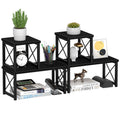 Honiter 2 Sets Desk Shelf, Desktop Organizer Shelf, Freestanding Small Bookshelf Desk Organizer, 2 Tier Independent Stackable De