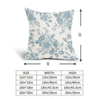 Smoke Blue And Cream Floral Pillow Covers 18X18 Inch Set Of 2 Vintage Floral Throw Pillow Covers Chinoiserie Flower Pillowcases