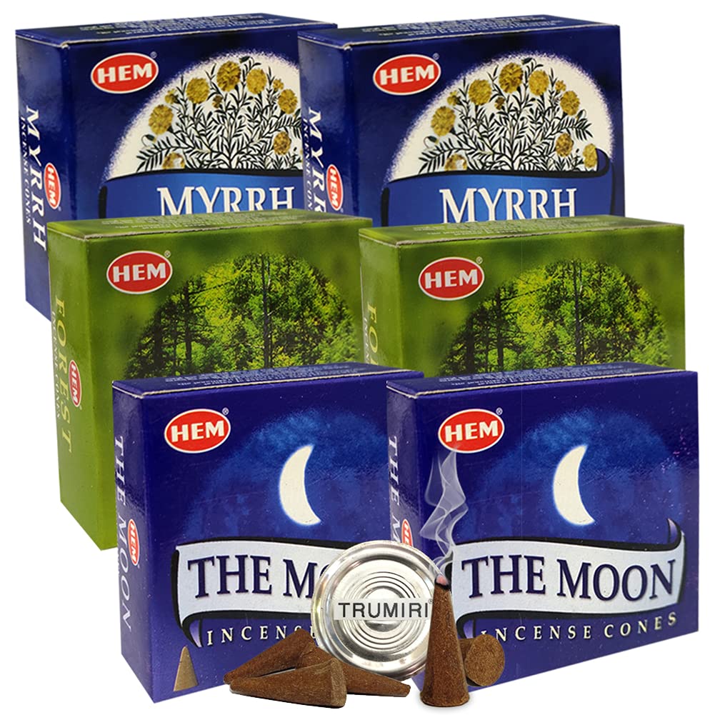 Forest The Moon Incense Cones & Holder Bundle Variety Pack from Hem Trumiri Insense Inscents Insencents Insence