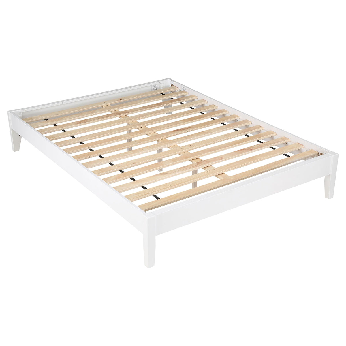 Coaster Home Furnishings Hounslow Contemporary Queen Size Pine Wood Platform Bed Frame Headboard Compatible Bed Base White 306128Q