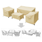 Baner Garden Patio Furniture Covers,Outdoor Furniture Cover Waterproof,Patio Furniture Set Covers For 4 Piece Outdoor Conversation Set,Patio Covers Set X-Large (Beige)
