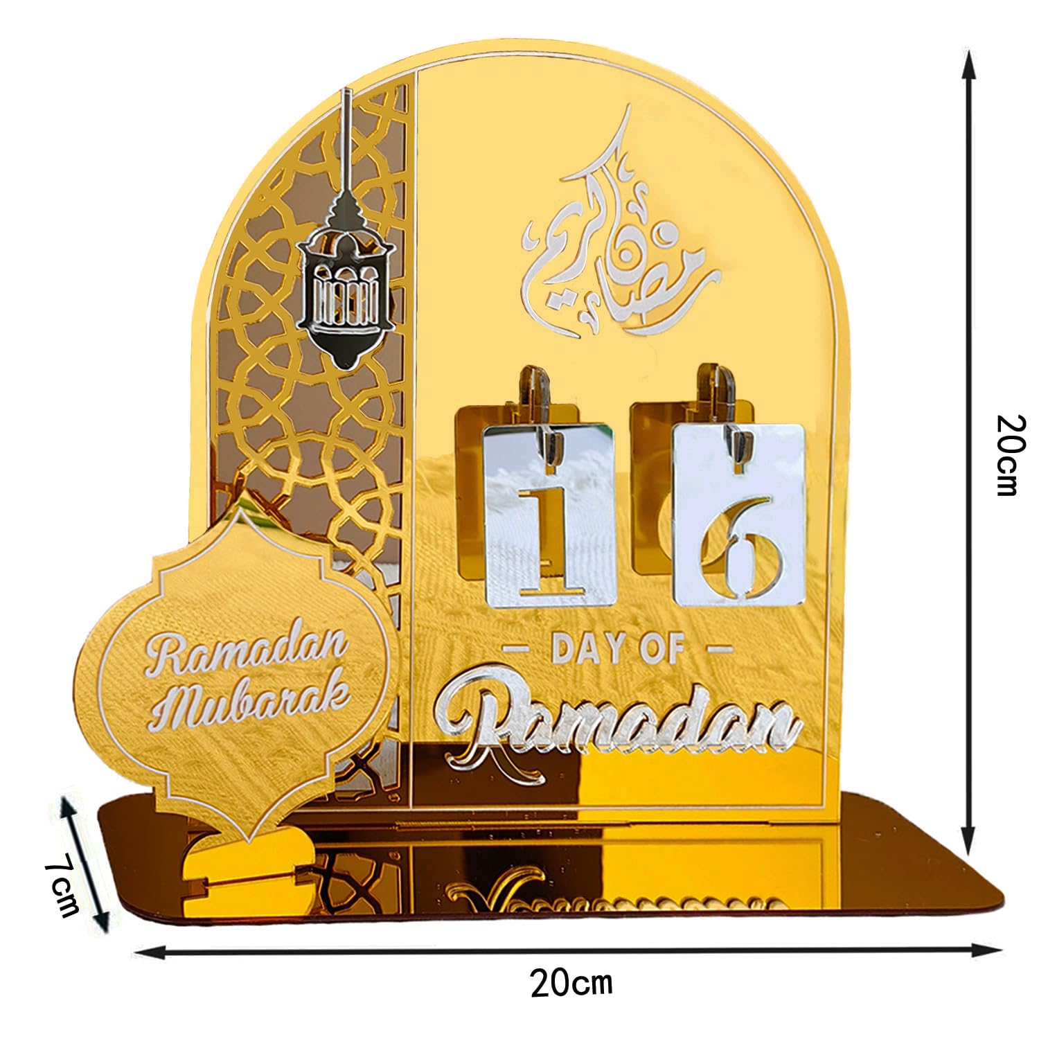 Seahuistar Ramadan Calendar Countdown Advent Calendars, 30 Days Til Eid, Acrylic Lantern Eid Mubarak Ornament Table Decor For Ei