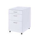Acme Coleen Mobile File Cabinet in Glossy White