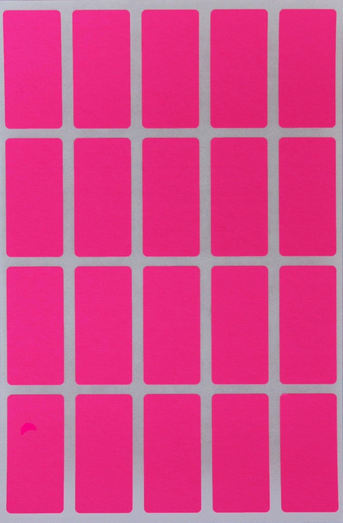 Royal Green Neon Pink Rectangle Sticker 1.57 Inch X 0.75 Inch Rectangular Labels (40Mm X 19Mm) - 300 Pack