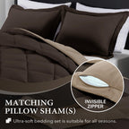 Downluxe Twin Comforter Set - Brown And Tan Twin Comforter, Soft Bedding Comforter Sets For All Seasons, Twin Bed Comforter Set - 2 Pieces - 1 Comforter (66'X92') And 1 Pillow Sham(20'X26')