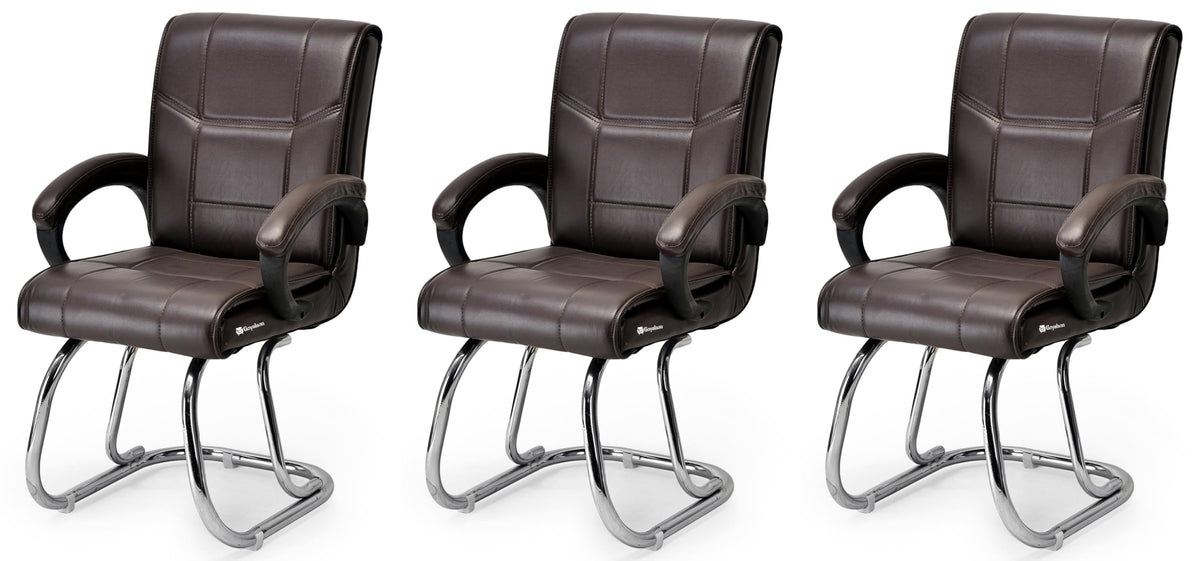 Ratison Special Director Principal Office Visitor Study Chair With Arm Rest And Cushioned Seat Back, Chair Without Wheels, Holds