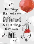 Eureka Classroom Posters, Measures: 17 x 22 - Winnie the Pooh - The Things That Make Me Different,Red/white
