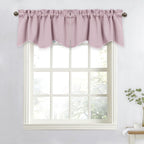 NICETOWN Room Darkening Valance for Girls - Lovely Cute 52 inches by 18 inches Scalloped Valance Window Curtains for Baby Nurser