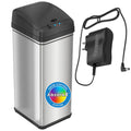 iTouchless 13 Gallon Kitchen Trash Can with Lid and Odor Filter, AC Adapter Included, Motion Sensor Stainless Steel Rectangular 