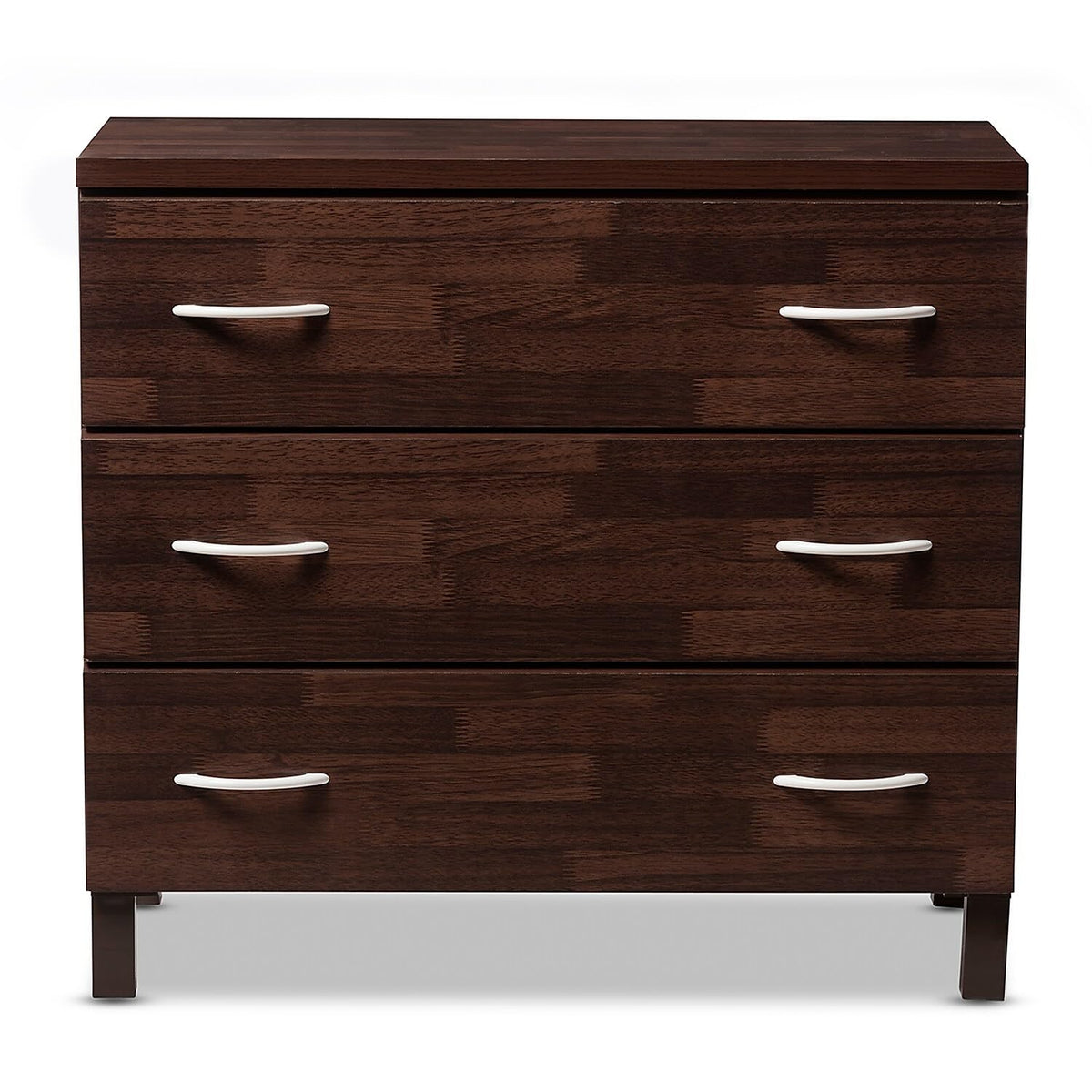 Baxton Studio Wholesale Interiors Mason Finish Wood 3 Drawer Storage Chest, Oak Brown