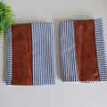 Garth Pillow Covers, Leather & Cotton Cushion Covers (20 ? 20 Inch / 1 Pair / 2 Pc)