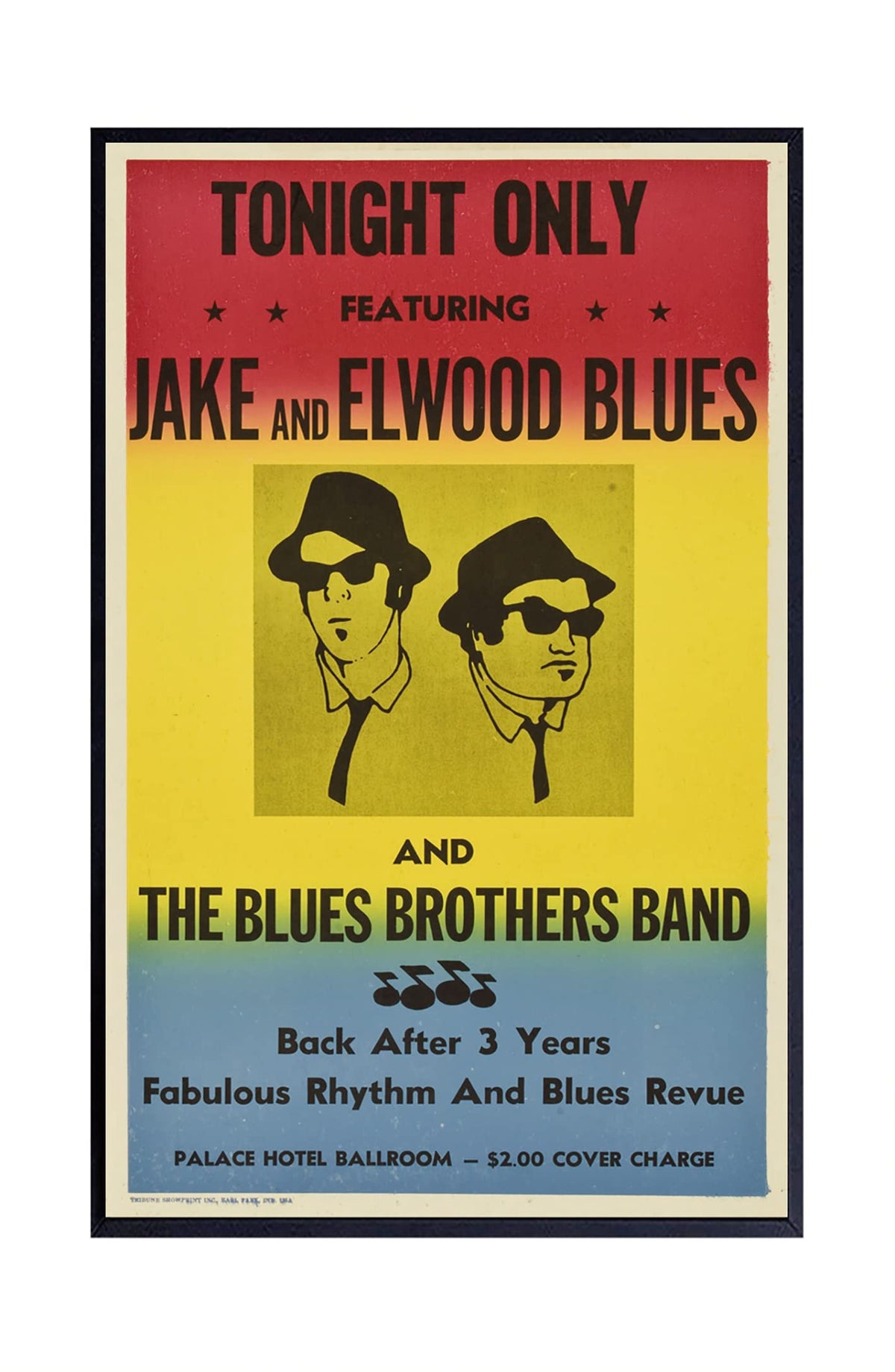 XIHOO The Blues Brothers in Concert Poster Frameless Gift 12x 18 (30cm x 46cm)