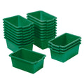ECR4Kids Scoop Front Storage Bin, Multipurpose Organization, Green, 20-Piece