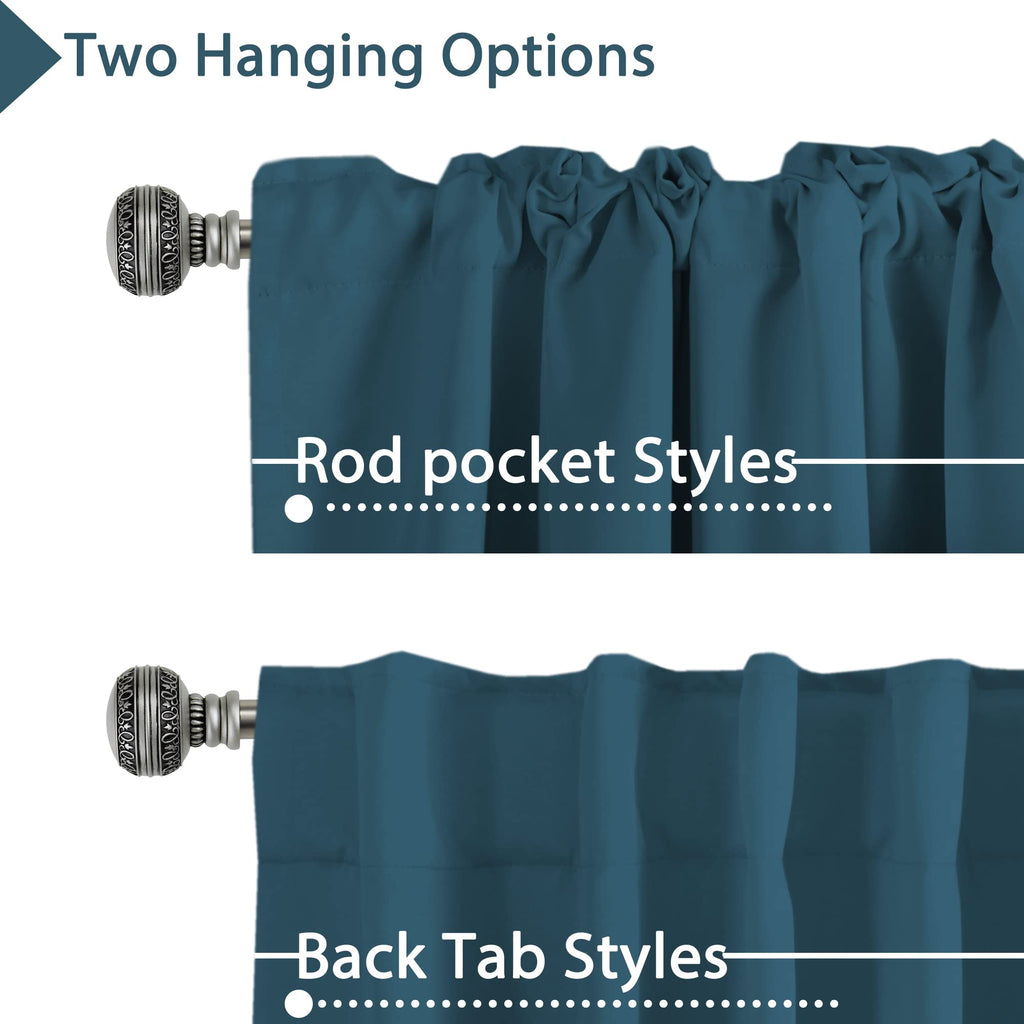 H.Versailtex Blackout Curtains Thermal Insulated Window Treatment Panels Room Darkening Blackout Drapes For Living Room Back Tab/Rod Pocket Bedroom Draperies, 52 X 96 Inch, Dark Teal, 2 Panels