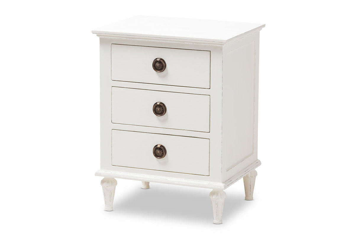 Baxton Studio 3Drawer, White Wash