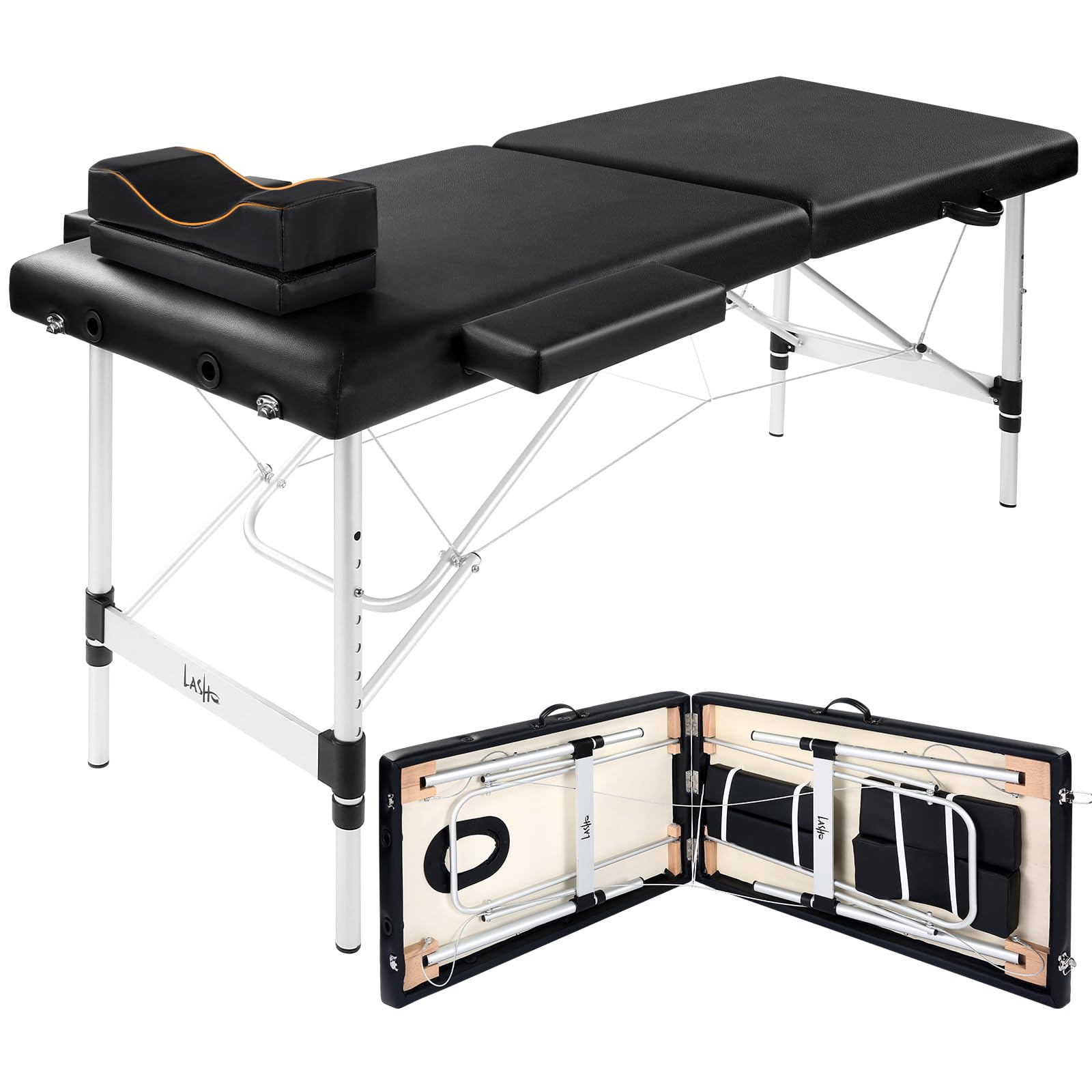 Masajeo Lash Bed for Lash Extensions Portable Lash Bed Massage Table with Eyelash Pillow Esthetician Bed Salon Table Spa Table S