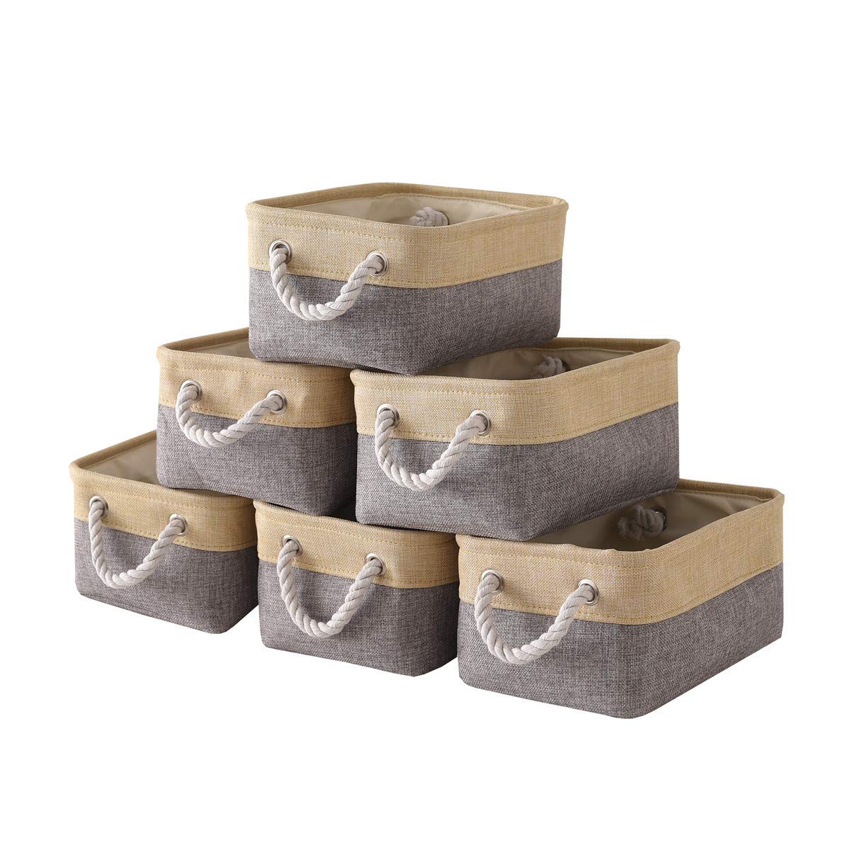 Sacyic Fabric Storage Baskets for Organizing(6 Pack) Small Baskets for Shelves,storage, Laundry, Nursery, Closets, Decorative Ba