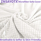 Znsayotx Super Stretch Chair Slipcover Universal Sofa Chair Covers For Living Room Dogs Pet Furniture Protector Spandex Armchair Slipcovers With Anti Slip Foam Sticks (White, Chair)