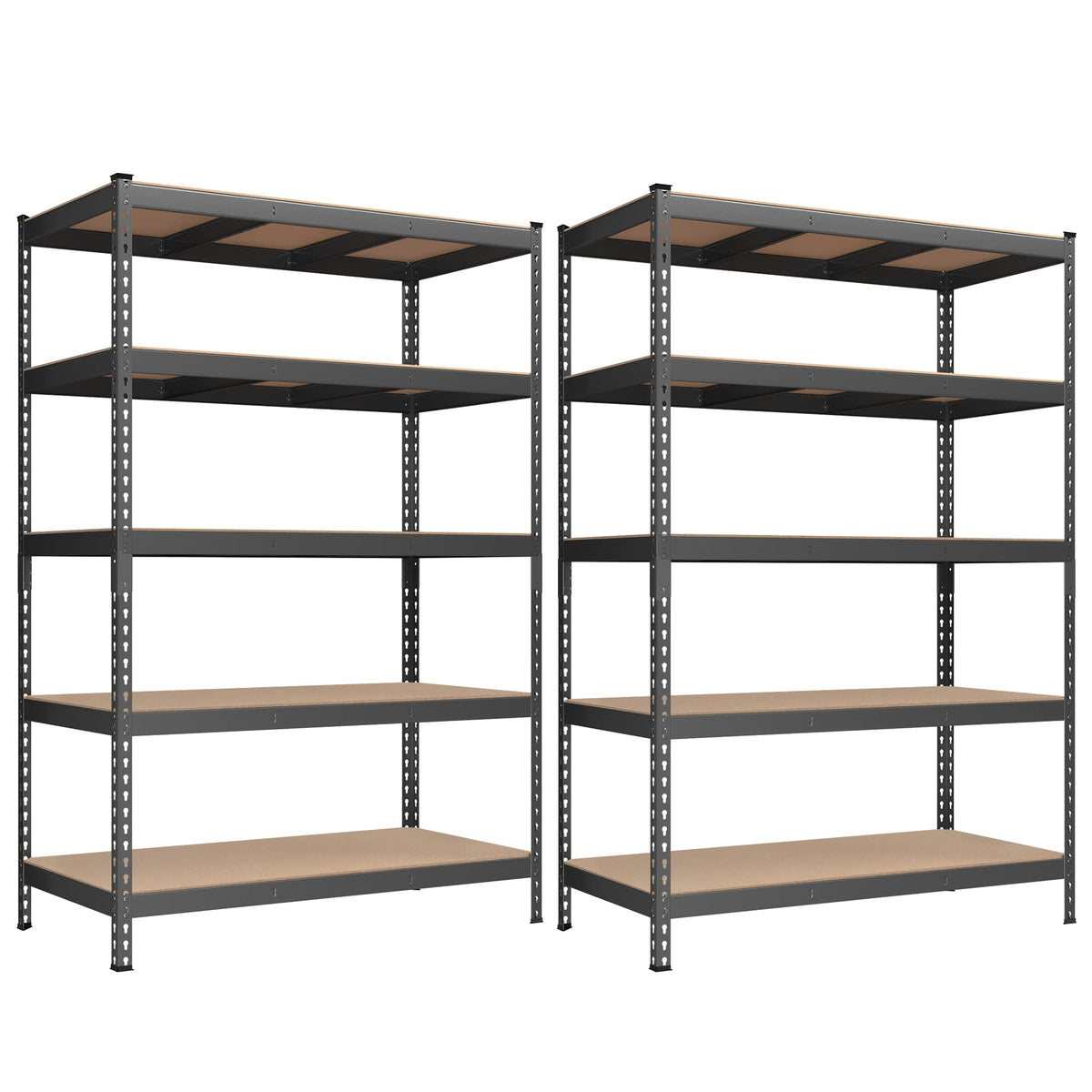 Songmics 5-Tier Storage Shelves, Set Of 2 Garage Storage, Boltless Assembly, Adjustable Shelving Units, 23.6 X 47.2 X 70.9 Inches, Load 1929 Lb Each, Shed Warehouse Basement, Gray Uglr600G02