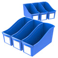 Storex Large Book Bin, 14 X 5 X 7, Case Of 6, Blue (71115U06C)