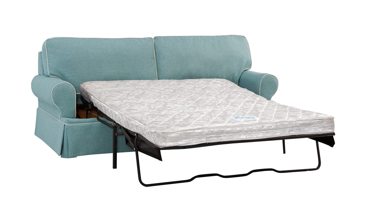 American Furniture Classics Model 8-040M-S275A Coastal Aqua Series Sleeper Sofa With Four Accent Pillows