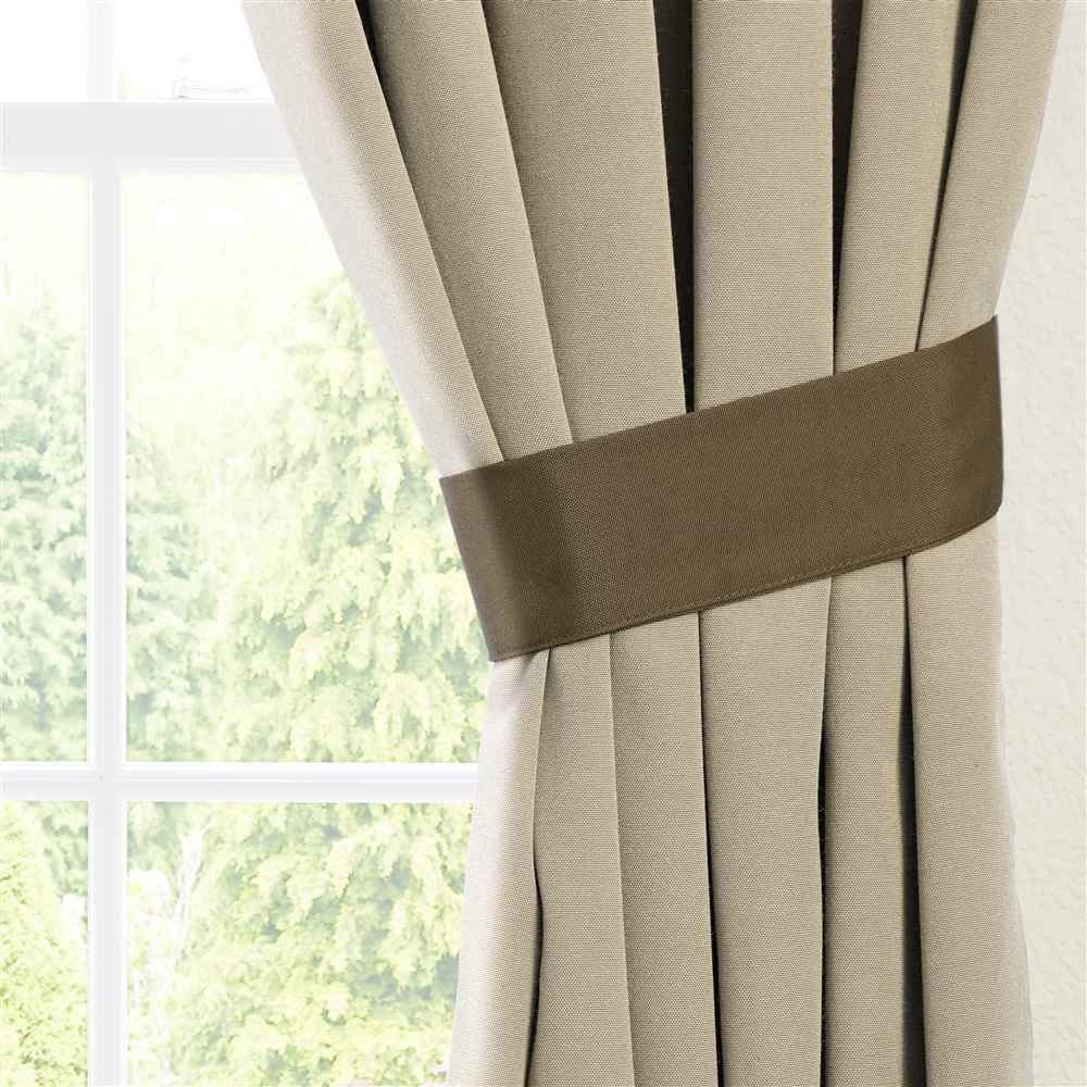Blazing Needles Two-Tone Reversible Tab Top Twill Curtain Panels, 84" by 52", Chocolate/Toffee 2 Count