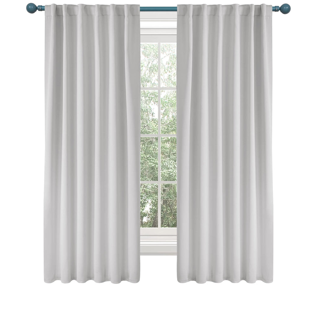 Deconovo Room Darkening Curtains, Back Tab And Rod Pocket Curtains Blackout Curtains - Thermal Insulated For Bedroom, Windows 52X72 Inch, Platinum, 2 Panels