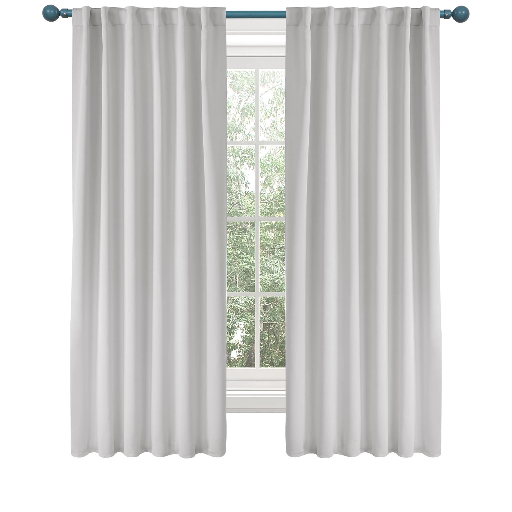 Deconovo Room Darkening Curtains, Back Tab And Rod Pocket Curtains Blackout Curtains - Thermal Insulated For Bedroom, Windows 52X72 Inch, Platinum, 2 Panels