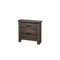 Poundex Weathered Grey 2-Drawer Wood Nightstand Finish