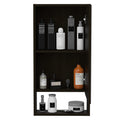 FM FURNITURE Modesto Medicine Cabinet, with an Open Shelf and A Mirrored Cabinet with Two Interior Shelves, Black Wengue Color. 