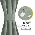 Nicetown Doorway Curtains For Kitchen Door Window, Thermal Insulated Privacy Protection Blackout Door Curtains For French Door Window Shade With Tieback, 1 Pc, 42' X 80', Greyish Green