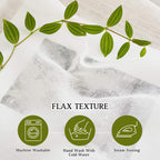 Nicetown Linen Sheer Curtains Flax Textured, Grommet Top Casual 63' Long Thick Semitransparent Flax Sheer Window Treatment For