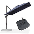 Purple Leaf 8 Feet Square Cantilever Umbrella Patio Umbrella With Base Outdoor Umbrella Aluminum Offset Umbrella With 360-Degree