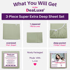 Dealuxe 21'' Sheet Set - Twin 3 Piece Set - Green Laurel