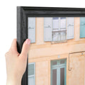 ArtToFrames 12x28 inch Black Stain on Solid Red Oak Wood Picture Frame, 2WOM0066-59504-YBLK-12x28