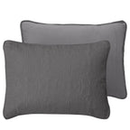 Easy-Going Twin Size Reversible Quilt Set With 1 Quilt And 1 Pillow Sham, Soft Bed Quilt Cover, Water Resistant Lightweight Microfiber Bedspread, Stain Resistant, Damask-Gray/Light Gray