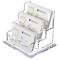 Yuxun Business Card Holder Display For Desk, Clear Acrylic Cards Organizer 3 Tier 3 Slots, Business Card Stand For Men And Women
