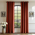 Lazzzy Orange Velvet Curtains Room Darkening Thermal Insulated Curtains 90 Inch Length Window Drapes For Bedroom Living Room Super Soft Luxury Grommetwindow Treatment 2 Panels, Rust Red