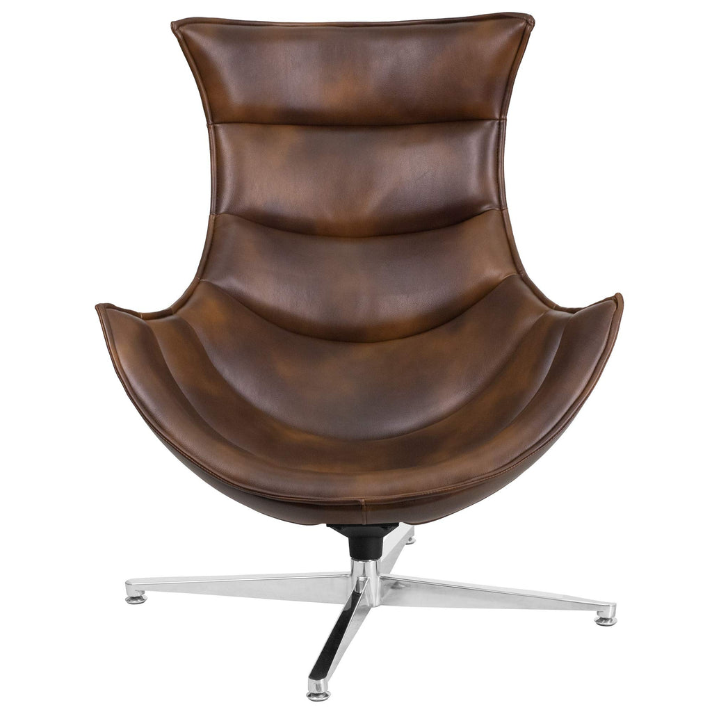 Flash Furniture Pasithea Bomber Jacket LeatherSoft Swivel Cocoon Chair