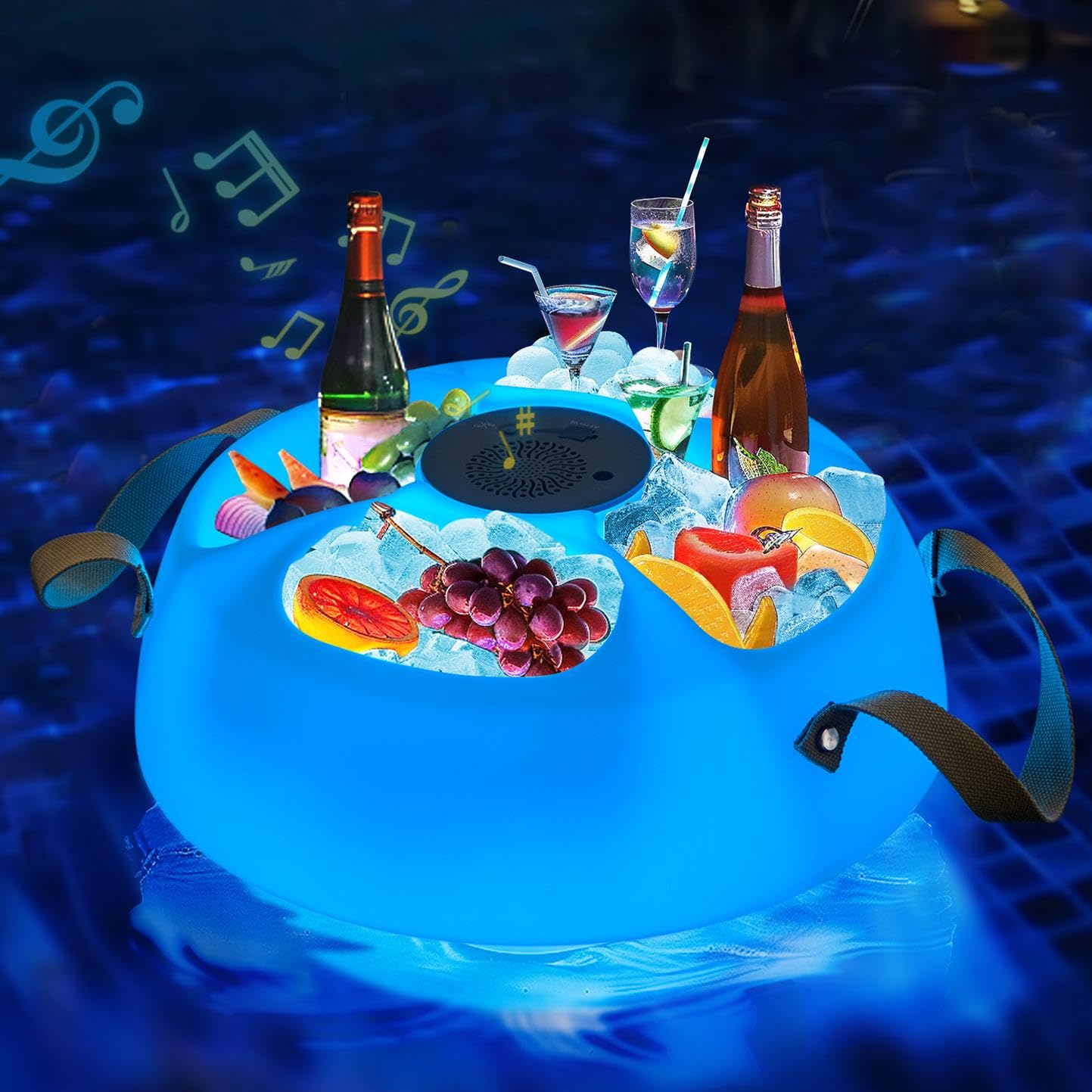 Sunjoy Pool Floating Bluetooth Speakers, Floating Beverage Tub