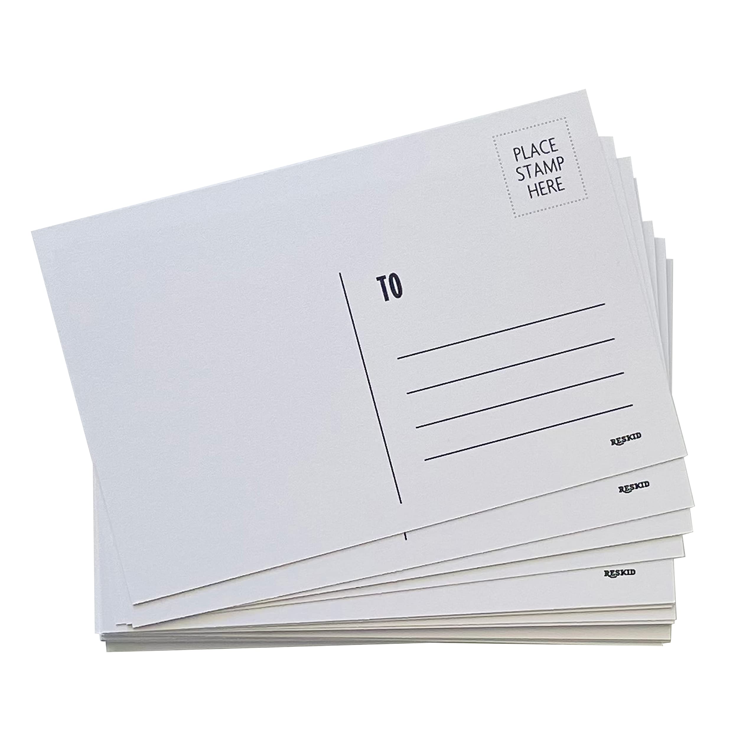 Reskid Blank Postcards For Mailing. 100 White 4X6 Blank Post Cards, Blank Mailable Postcards Set. 14Pt Postcard Paper Cardstock,