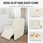Easy-Going 4 Pieces 100% Dual Waterproof Recliner Cover Stretch Soft Couch Cover For Dogs, Sofa Slipcover For Recliner Couch Leakproof Furniture Protector For Kids, Pets Grayish Green