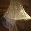 Bed Canopy Mesh Netting with Fluorescent Stars for Girls Kids Glow in Dark Hanging Bed Dome Canopy Crib Tent Easy Installation M