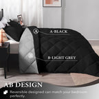 Downluxe California King Comforter Set - Black And Grey Cal King Comforter Set, Soft Bedding Sets For All Seasons - 3 Pieces - 1 Comforter (104'X96') And 2 Pillow Shams(20'X36')