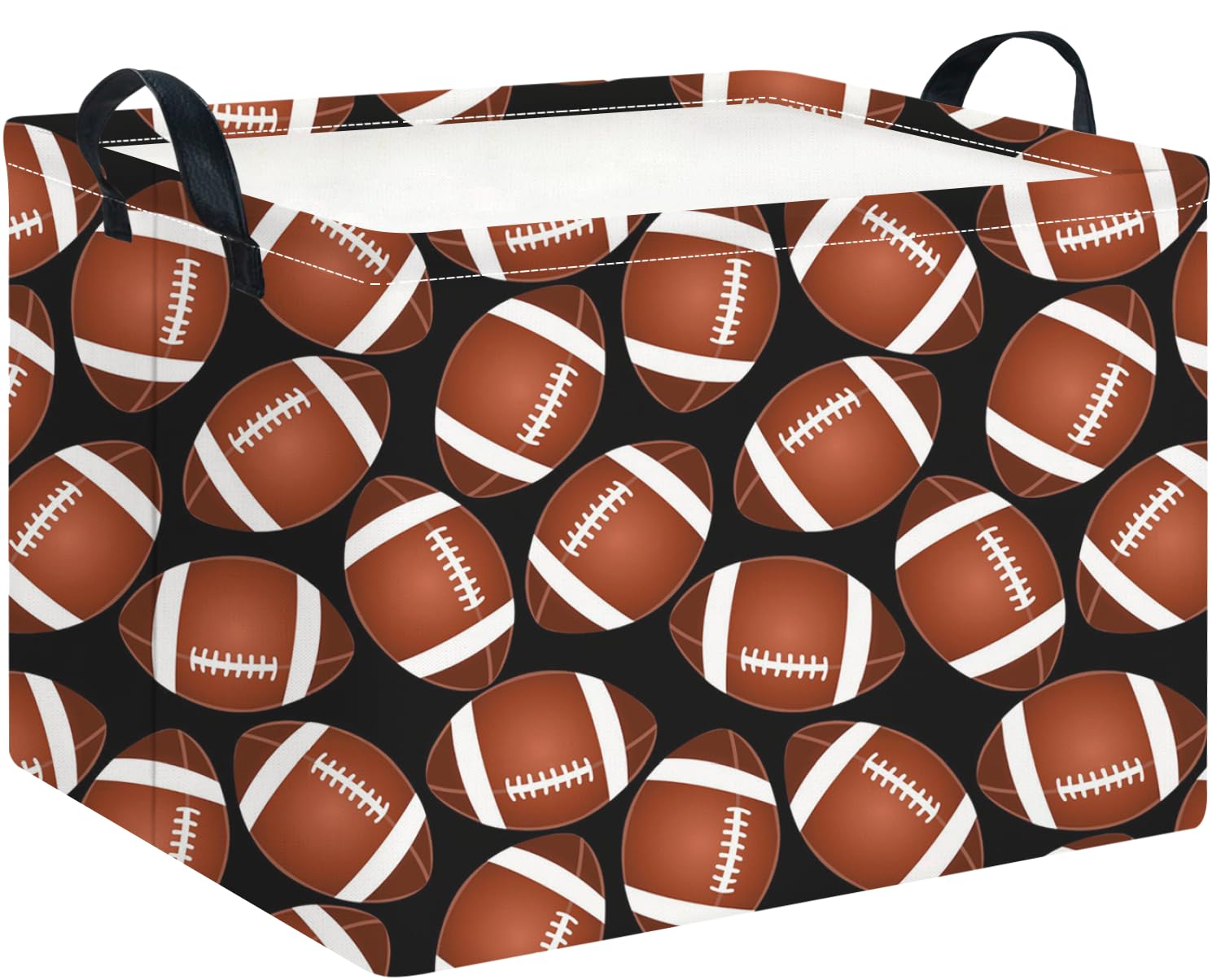 CLOCOR Rectangular Storage Basket Empty,Gift Basket,Waterproof Storage Bin with Handles,Room Decor(Big Rugby)